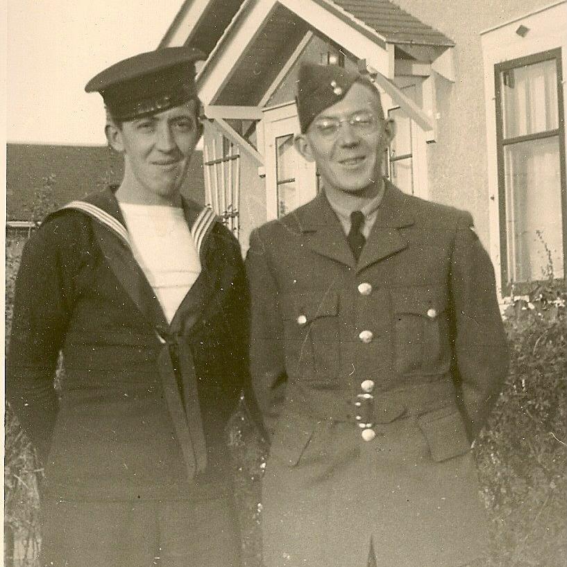 My dad the new sailor, with his brother Lyle