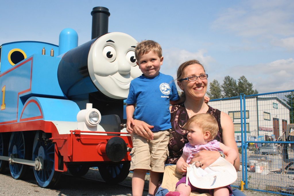 Zachary meeting Thomas The Tank Engine-A Family of Nerds