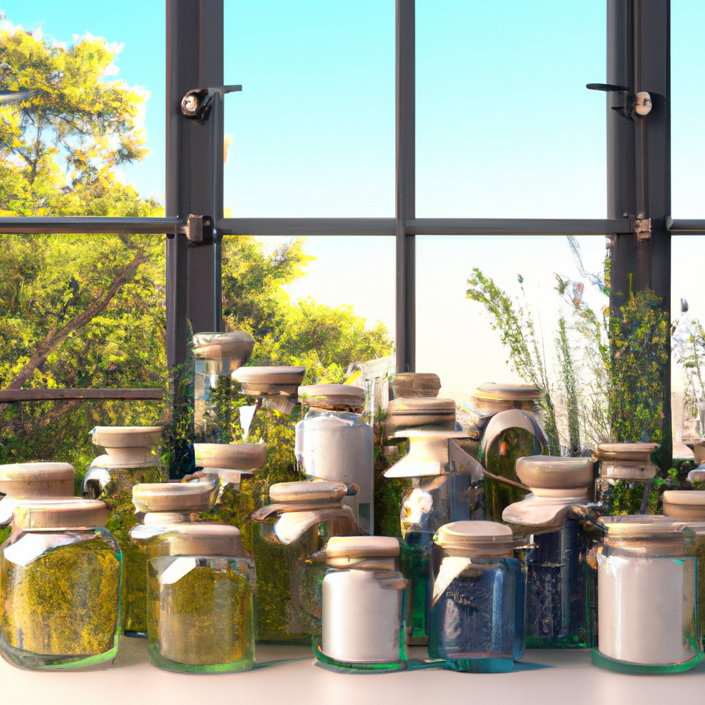 how to keep your kids from starving- AI image of culinary herbs in jars