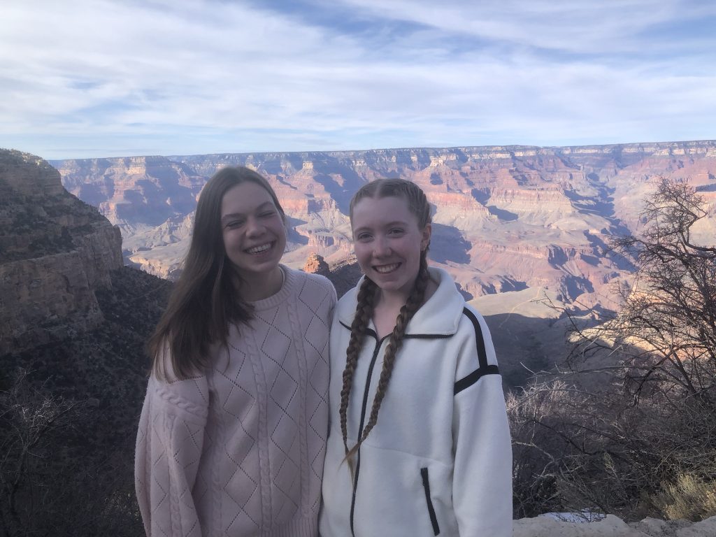 Jana and Beth-Rose on the South Rim, above Bright Angel Trail-Frazzledad