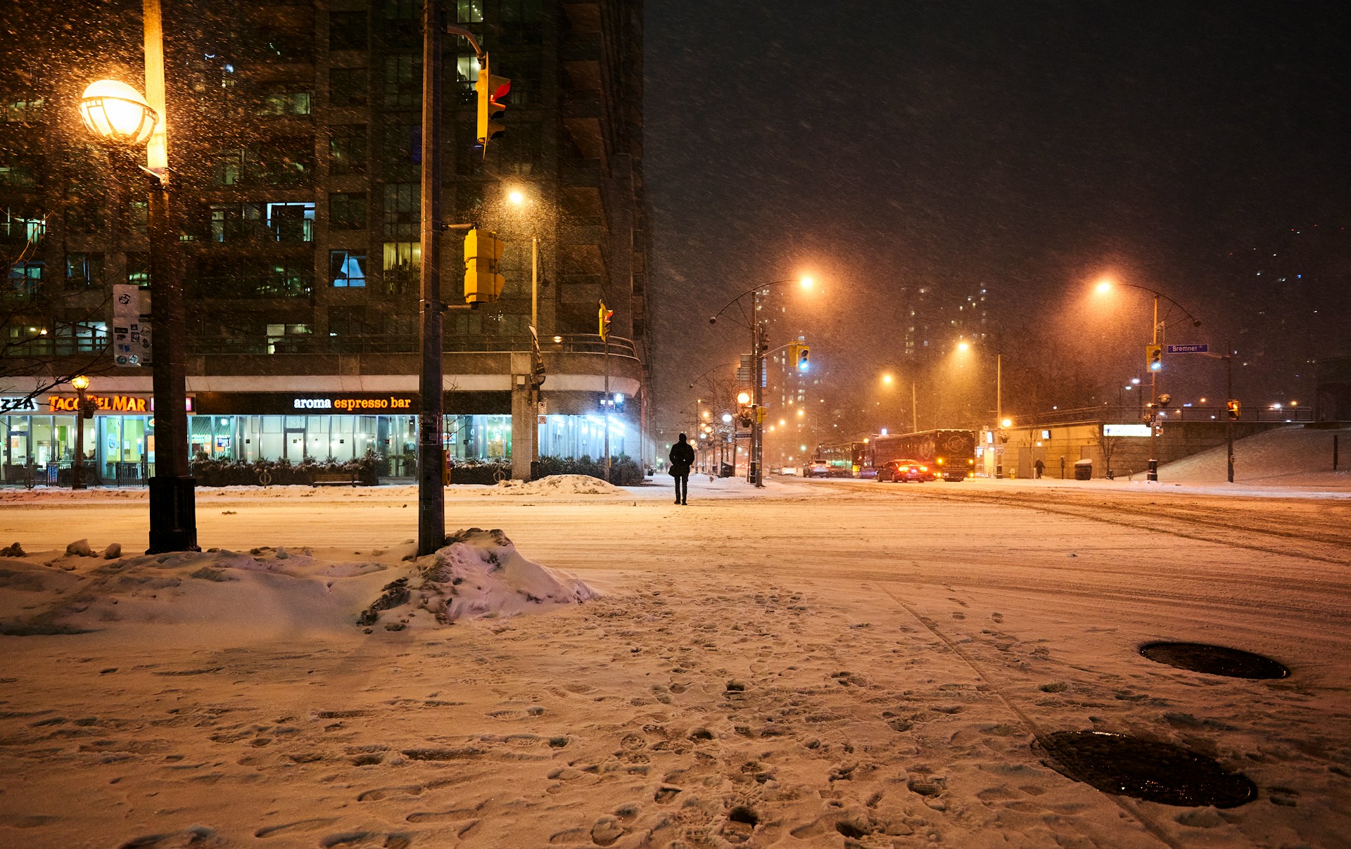 What retirement looks like-A winter city scene at night