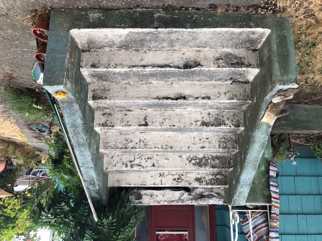 The stairs before demolition