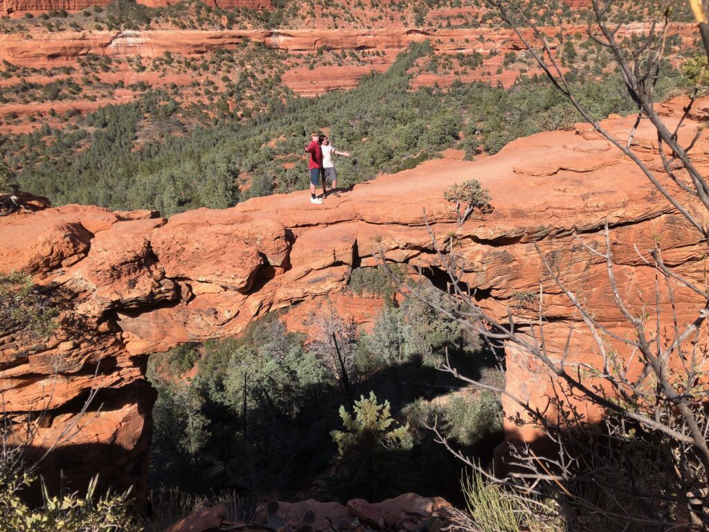Beautiful hikes in Sedona-selfies on Devil's Bridge