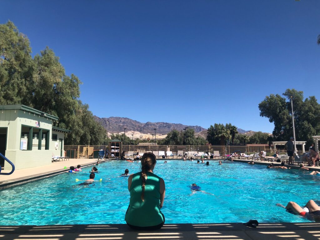 The swimming pool at Furnace Creek-death valley road trip